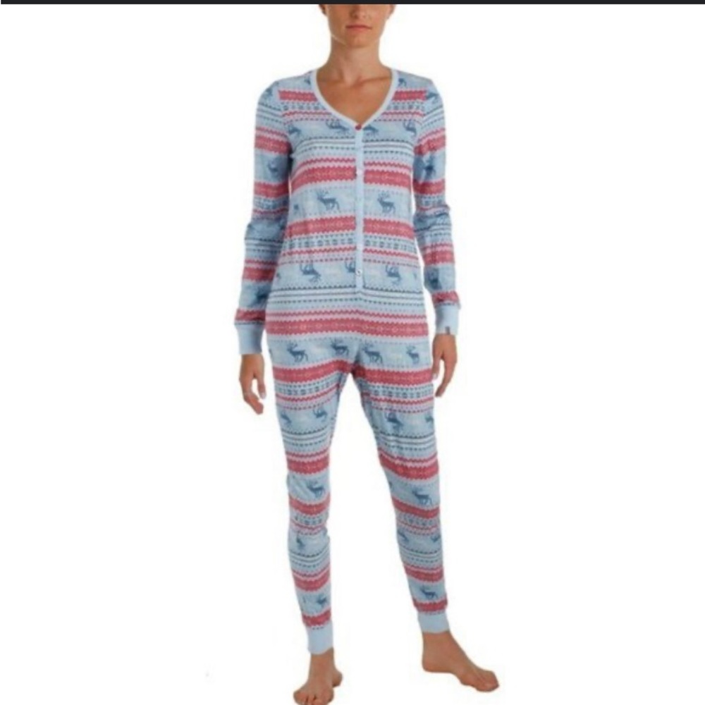 NWT  Women’s Jane and Bleeker One Piece, Front Button, Mousse Price Pajamas-Sz L
